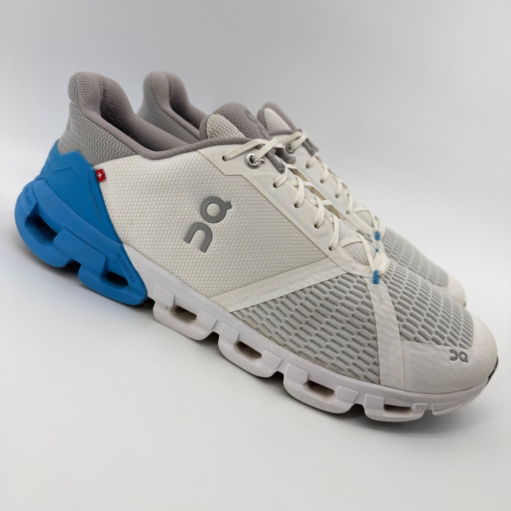 On Running Cloudflyer Shoes Mens 12.5 White Blue Helion CloudTec Sneakers
